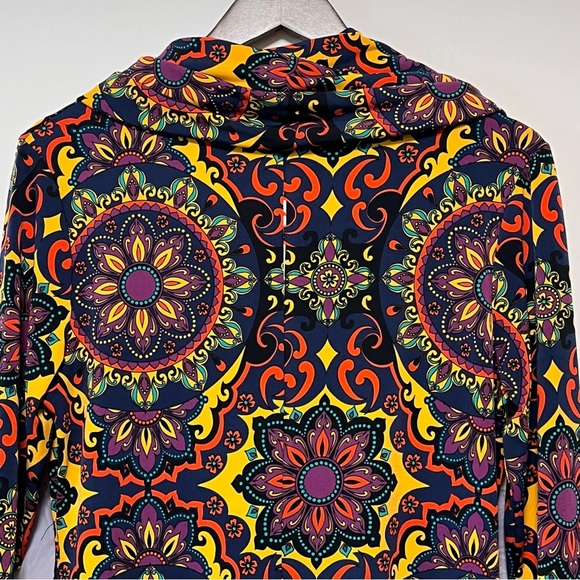 TIANA B. Slinky Liquid Knit Midi Dress Women S Paisley BOHO Drop Cowl Neck Retro - Picture 8 of 14